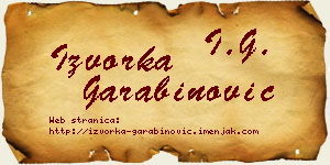 Izvorka Garabinović vizit kartica
